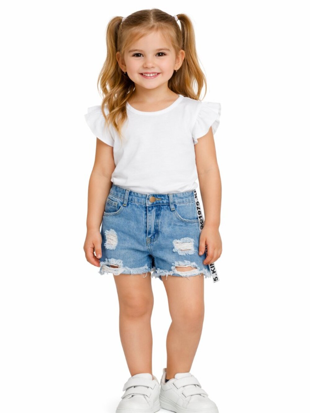 SHEIN Girls Japanese Kinouchi 1975 Ribbon Distressed Shorts Limited Edition XS 4